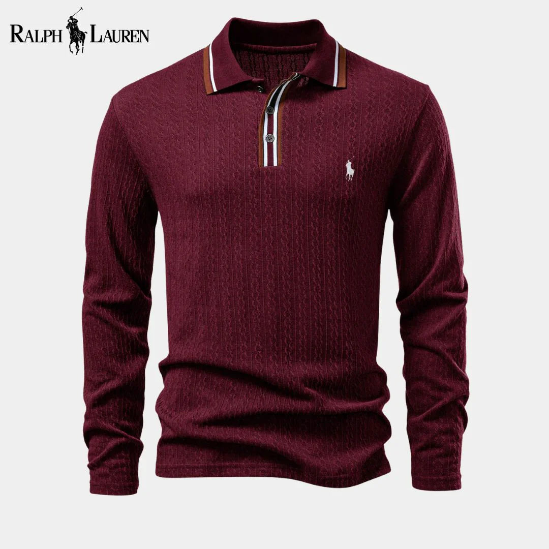 Ralph Lauren™ Herren Langarm Strick-Poloshirt